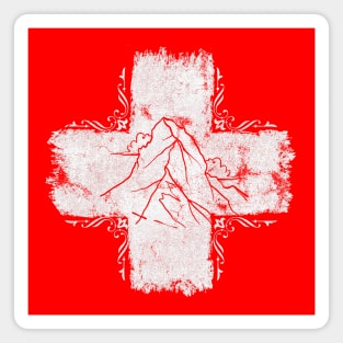 Switzerland / Swiss Cross / Matterhorn Swiss Flag Magnet